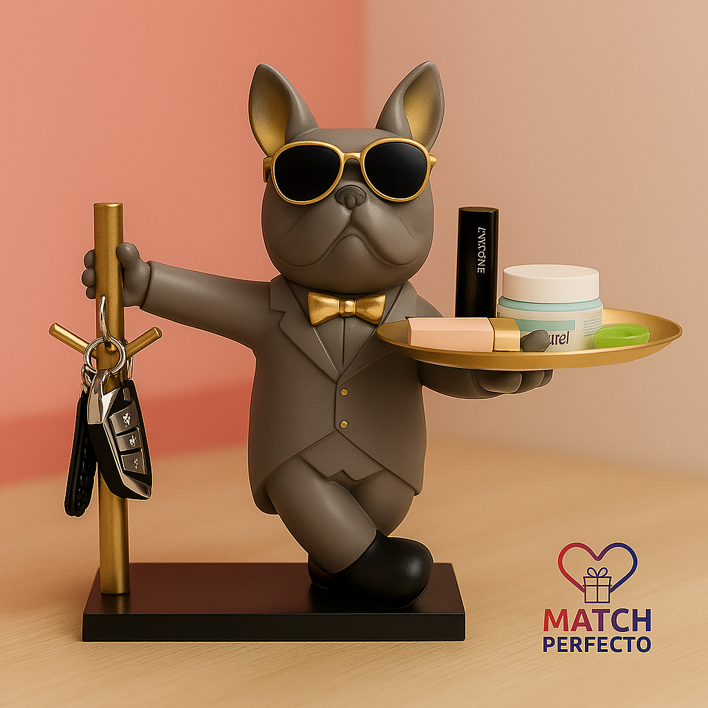 Bulldog Chic™: Estatua Multifuncional de Lujo