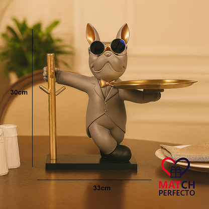 Bulldog Chic™: Estatua Multifuncional de Lujo